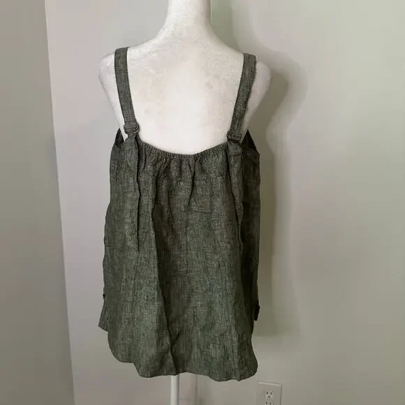Athleta dark green sleeveless linen tank top size L - Picture 5 of 14